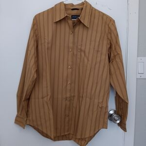 Vintage Light brown striped button-up shirt